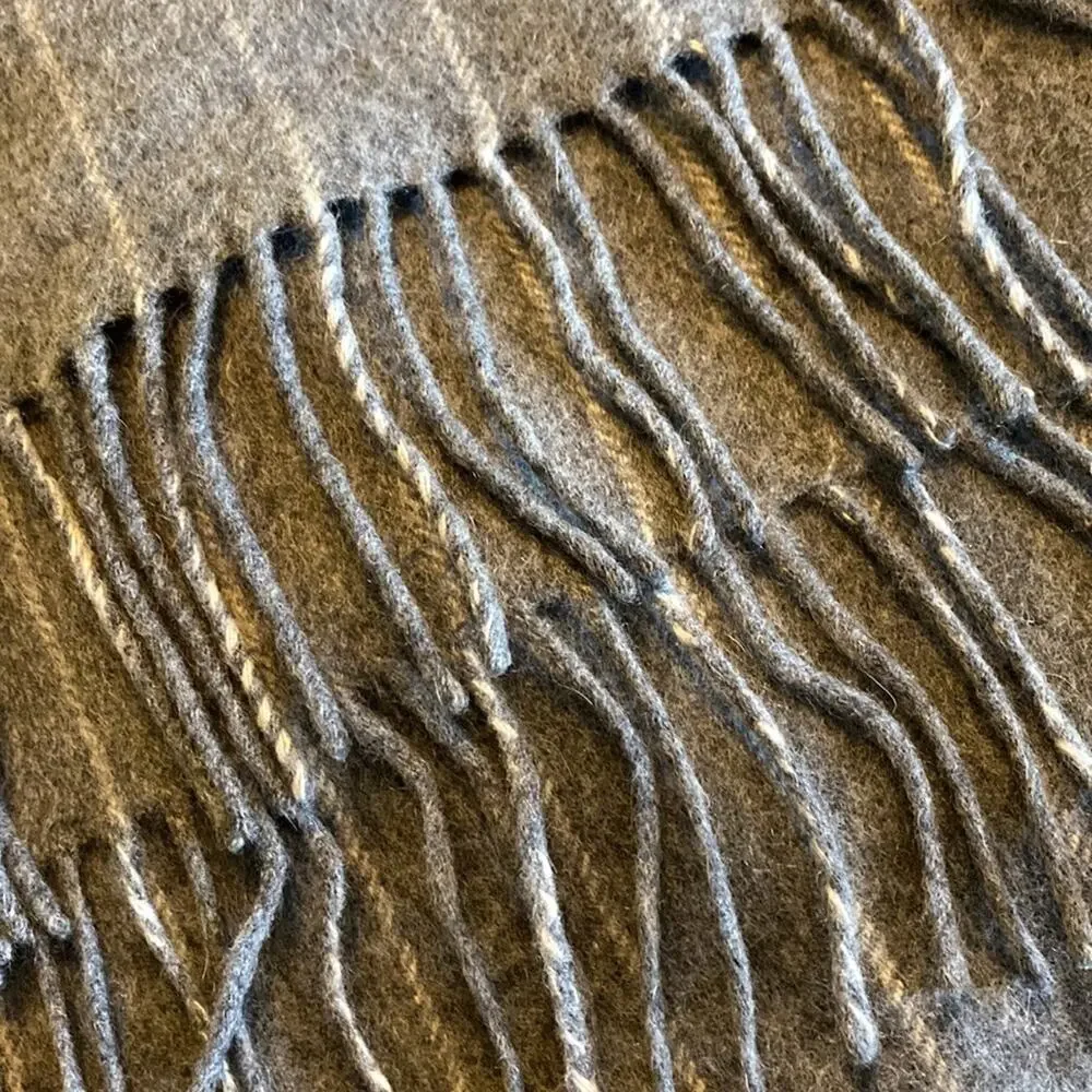 Unisex Gray on Gray Scarf with Fringe